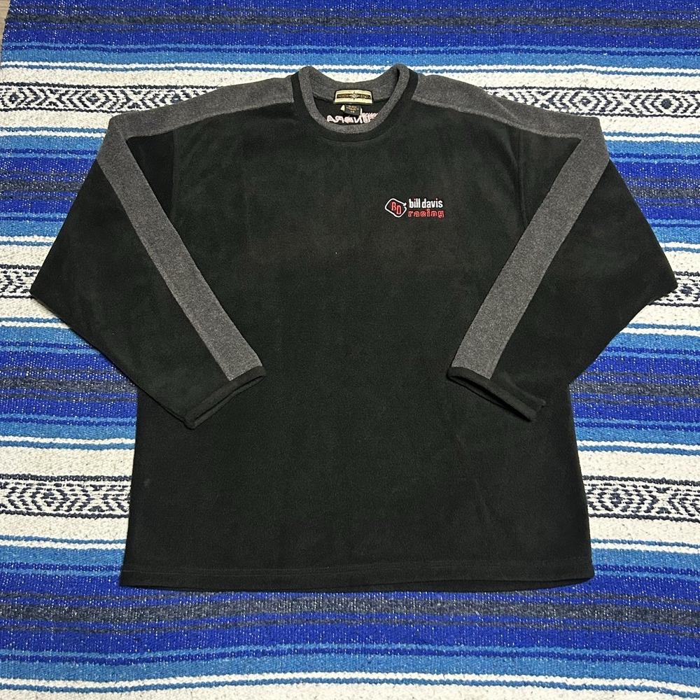 2000s Bill Davis Racing Toyota Tundra NASCAR Fleece Pullover Men's L